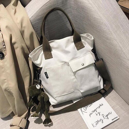 New single shoulder portable canvas large bag 2020 forest large capacity women's commuting bag student tutoring bag shopping bag