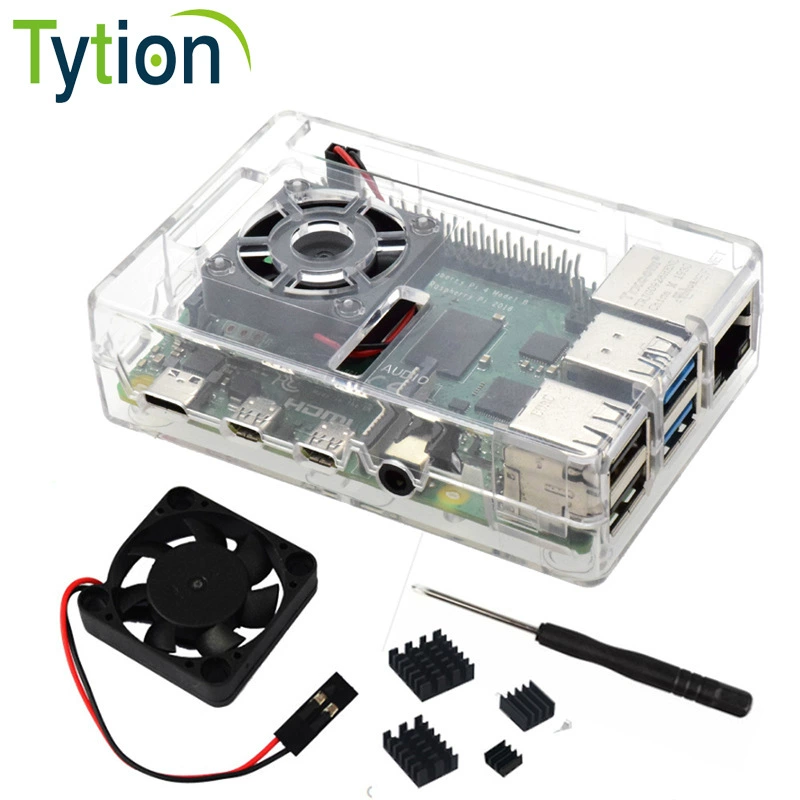 Raspberry Pi 4B Development board shell RASPBERRY PI 4th generation ABS protective shell box with a cooling fan