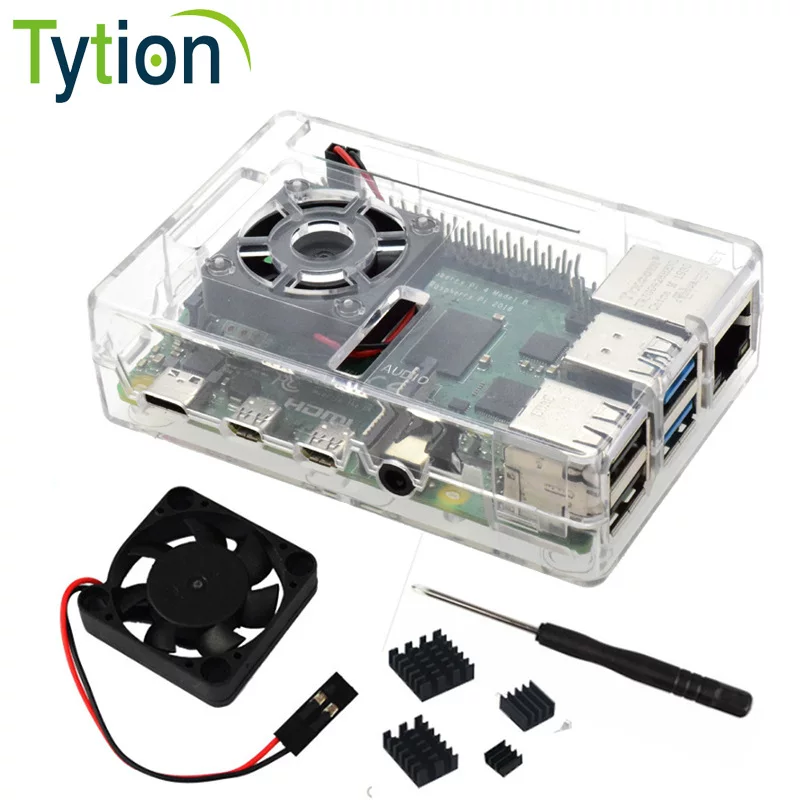 Raspberry Pi 4B Development board shell RASPBERRY PI 4th generation ABS protective shell box with a cooling fan