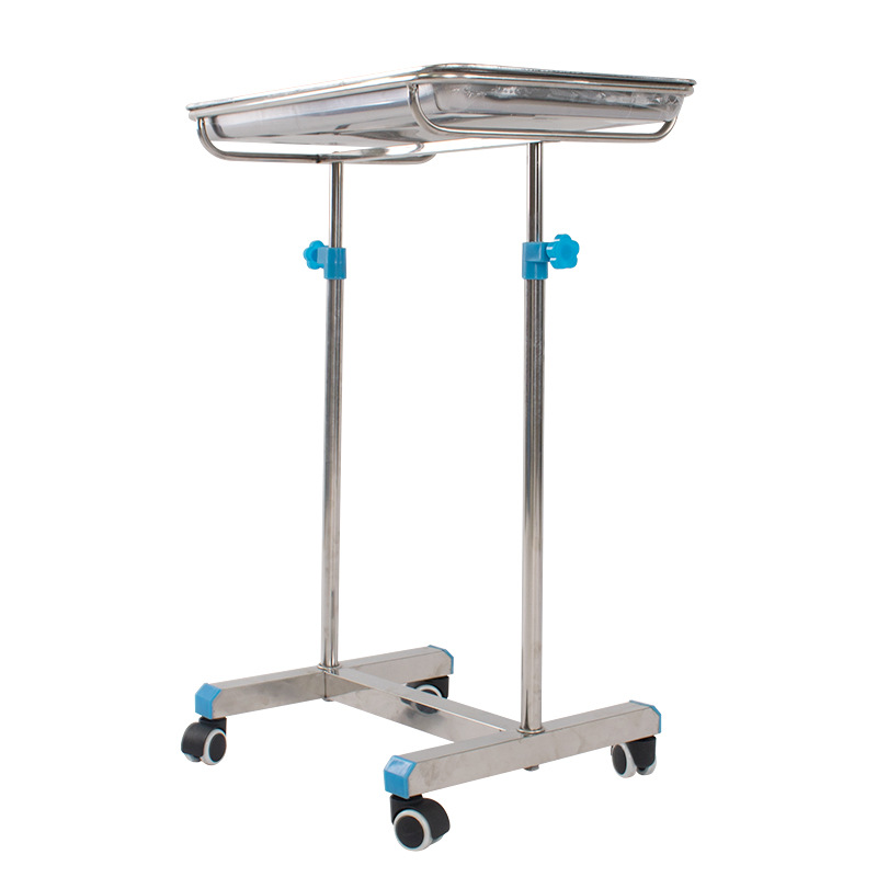 Bandeja de hospital estante carro bandeja de acero inoxidable estante sala de operaciones bandeja Hospital elevación barras paralelas individuales herramienta de almacenamiento Coche