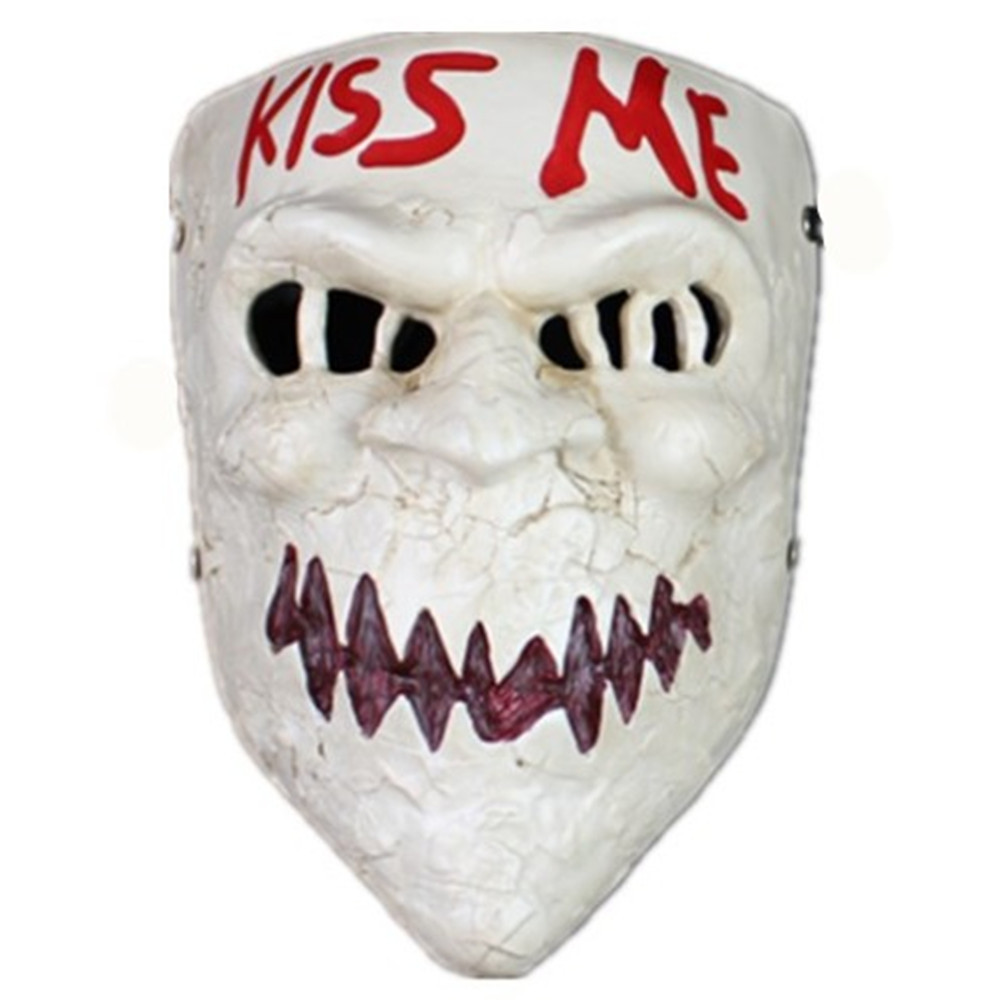 New Human Clear Plan Mask Kiss Me Kiss Me Resin Mask Halloween Devil Mask the Purge