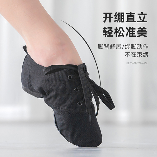 Children's dance shoes, women's dance shoes, canvas jazz dance shoes, low-cut adult men's modern body ballet shoes wholesale