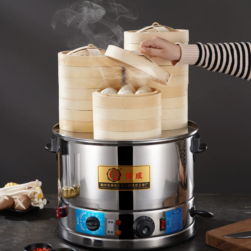 博成 Электрическая пароварка из нержавеющей стали, коммерческая паровая решётка бамбуковая пароварка, рисовая пароварка, паровые булочки, пароварка шачянская