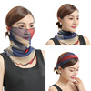 Thin scarf, veil, demi-season medical mask, sun protection, with neck protection