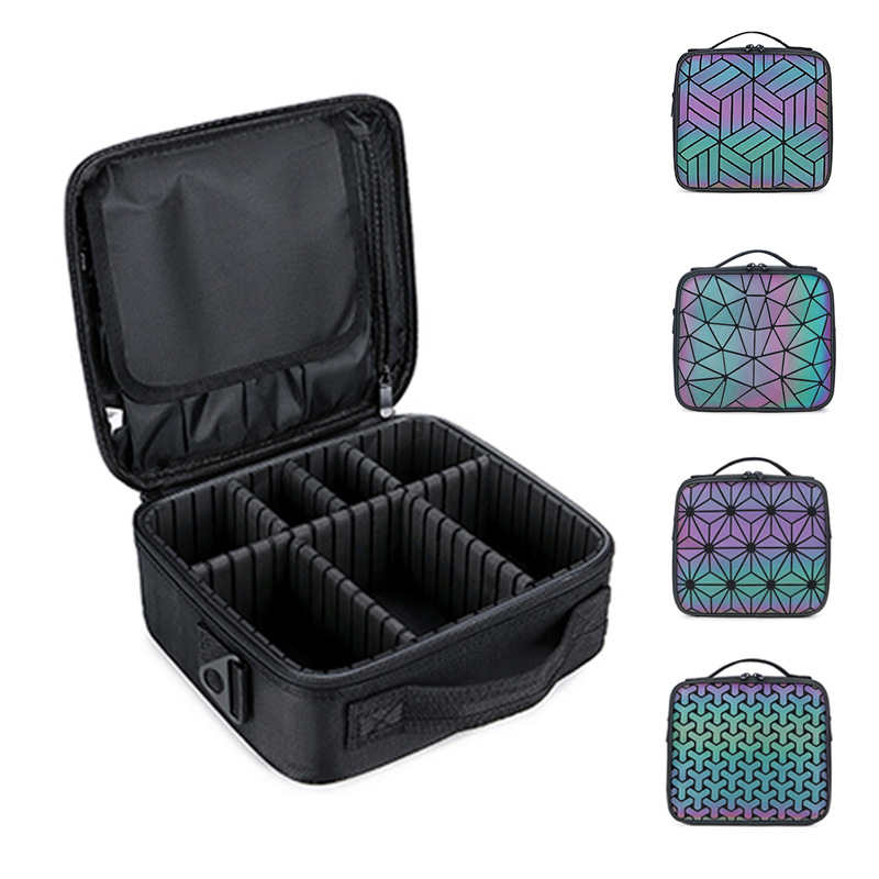 2024 Ny Phantom Night Glow Geometry Mode Vattentät High end kosmetisk förvaringshandväska Makeup Box_voghion.com