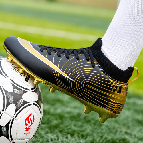 Zhenzu Children's Football Shoes Men's High Top Golden Spike Shoes Wholesale Dropshipping
