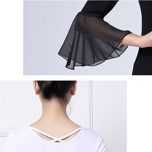 Modular Dance Costume for Women - New Square Dance Flared Sleeve Adult Dancing Sheer Sleeve Top with Flowing Back and Dropshipping