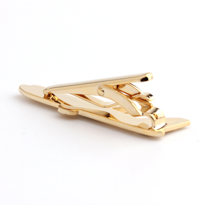 Nuovo modello di boutique a forma di aeroplano, fermacravatta in oro elettroplaccato, accessori per cravatta formale da uomo_voghion.com