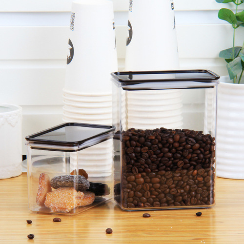 PS果粉盒密封罐塑料密封盒透明咖啡茶叶零食收纳罐储物罐奶茶店