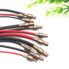 周家同款手绳红皮绳手链 2-5毫米皮绳配周家同款磁铁扣头饰品配