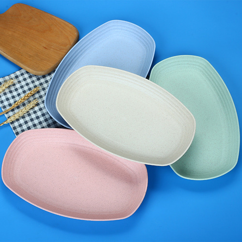 Creative wheat straw plates wholesale, wheat 15 plates, 20 plates, 23 plates, 25 plates, Nordic style fish plate plastic plate