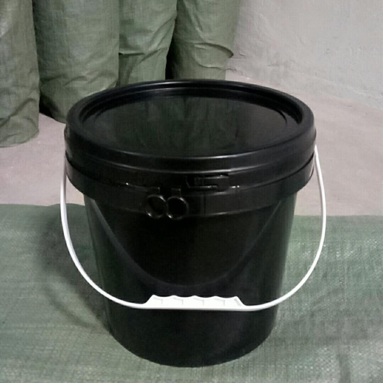 黑色5升广口塑料桶手提涂料桶油漆桶粘胶剂桶胶水油墨油漆包装桶