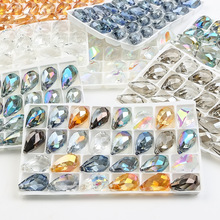 批发水晶玻璃切面扭水滴吊坠10/12MM琉璃DIY饰品配件散珠饰品现货