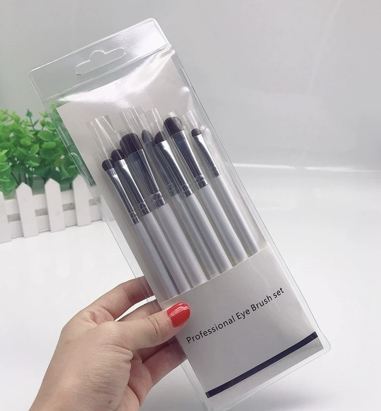 Makeup Brush Set, 7-piece pony-hair brushes with wooden handles and aluminum ferrules