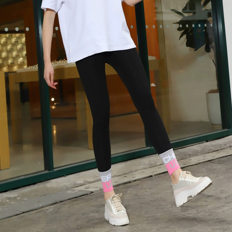 Autumn leggings, thin black trousers, fitted