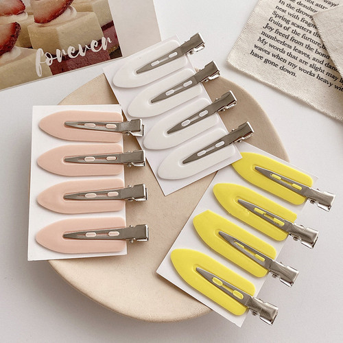 4 pack!  Ouyang Nana Xiao Zhan's same hairdressing and makeup seamless hairpin for broken hair and bangs Japanese duckbill clip