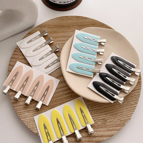 4 pack!  Ouyang Nana Xiao Zhan's same hairdressing and makeup seamless hairpin for broken hair and bangs Japanese duckbill clip
