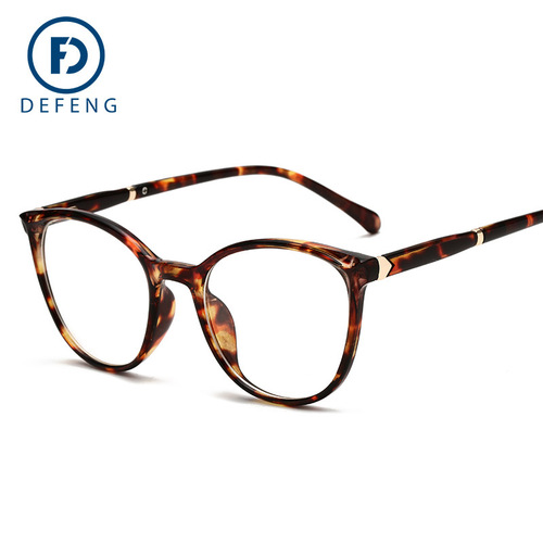 New De Feng 32000 Cross-border Plain Glasses, European and American Export Model, Myopia Glasses Frame for Women with Spring Leg for Men