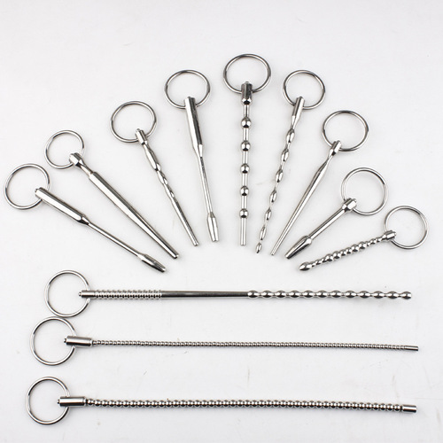 Electric shock metal male urethra blockage horse eye plug urethral expansion 6mm 8mm urethra blockage couple sex toy