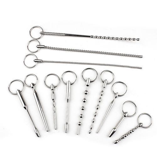 Electric shock metal male urethra blockage horse eye plug urethral expansion 6mm 8mm urethra blockage couple sex toy
