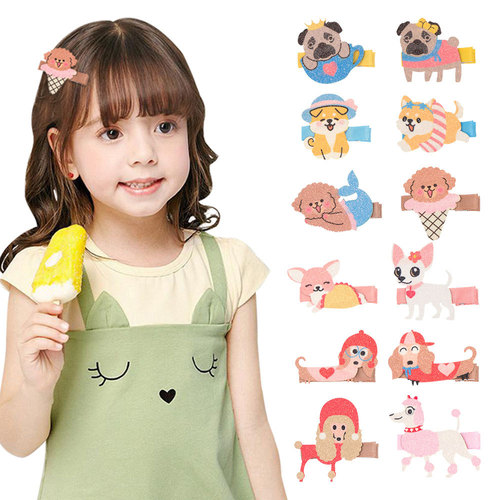 Summer cute cartoon pet dog hair clip 20405 super cute animal parent-child hair accessories holiday style baby side clip