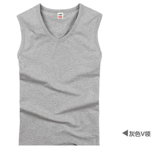 Gray V -neck