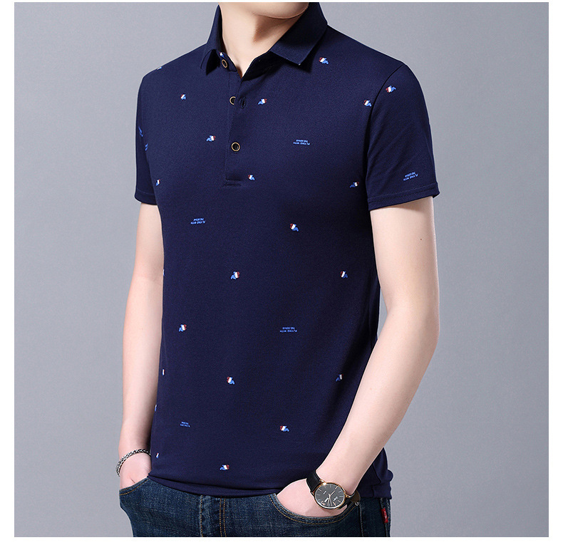 Summer New Lapel Short-sleeved T-shirt Plus Size Fat Men's Extras Large Size Half-sleeved Paul Polo Shirt Summer New Lapel Short-sleeved T-shirt Plus Size Fat Men's Extras Large Size Half-sleeved Paul Polo Shirt