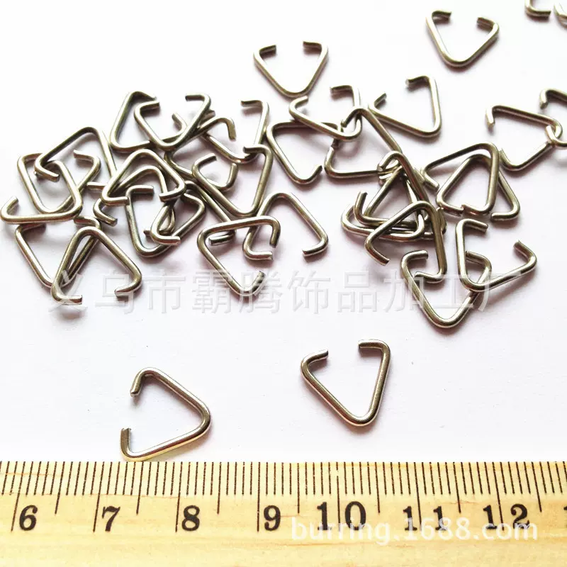 1cm开口三角形铁线扣服饰箱包五金三角扣闭口三角环皮具配件霸腾