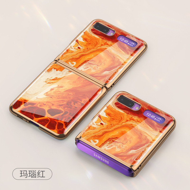 Marca de moda Samsung Galaxy Z Flip 4G caja del teléfono móvil Nuevo vidrio electrochapado flipz teléfono móvil funda protectora aplicable