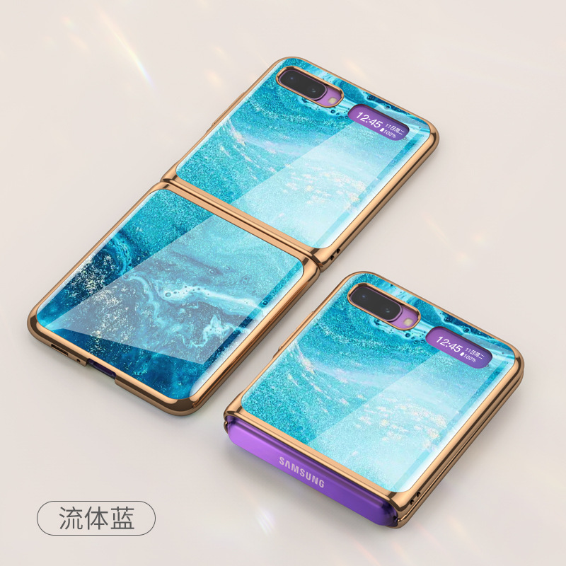 Marca de moda Samsung Galaxy Z Flip 4G caja del teléfono móvil Nuevo vidrio electrochapado flipz teléfono móvil funda protectora aplicable