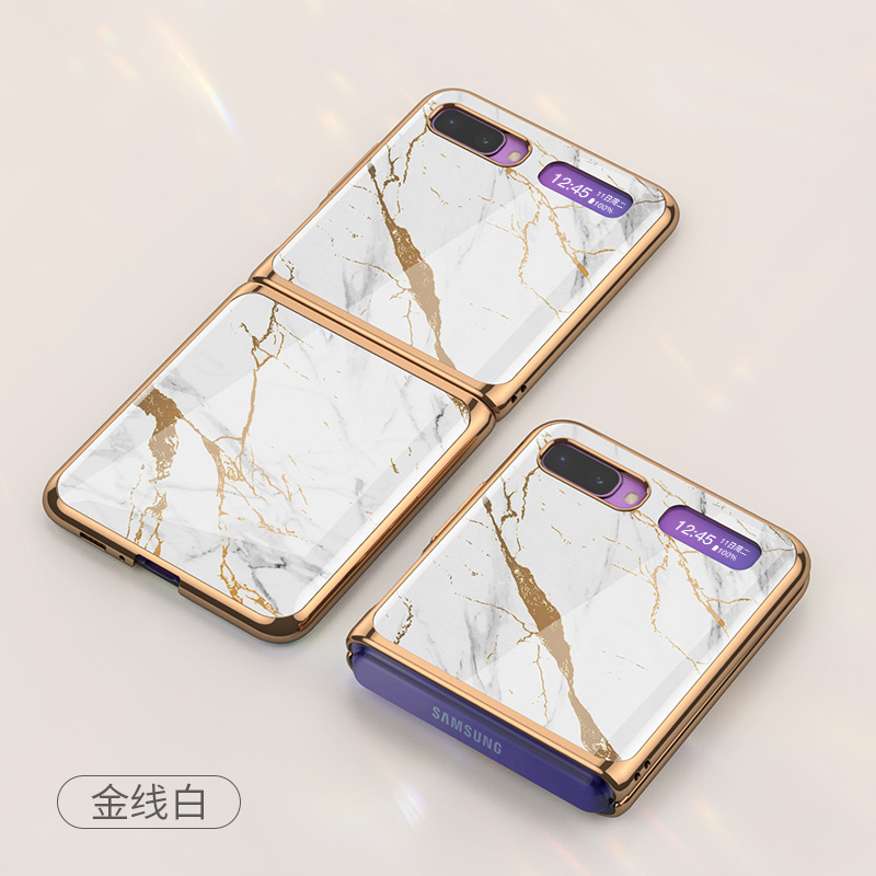 Marca de moda Samsung Galaxy Z Flip 4G caja del teléfono móvil Nuevo vidrio electrochapado flipz teléfono móvil funda protectora aplicable