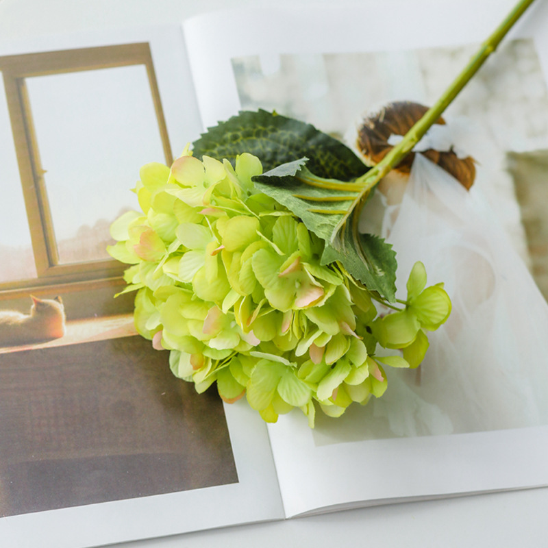 Hortensia artificial boda Hortensia flor artificial Flor de seda arco camino plomo flor decoración del hogar flor artificial