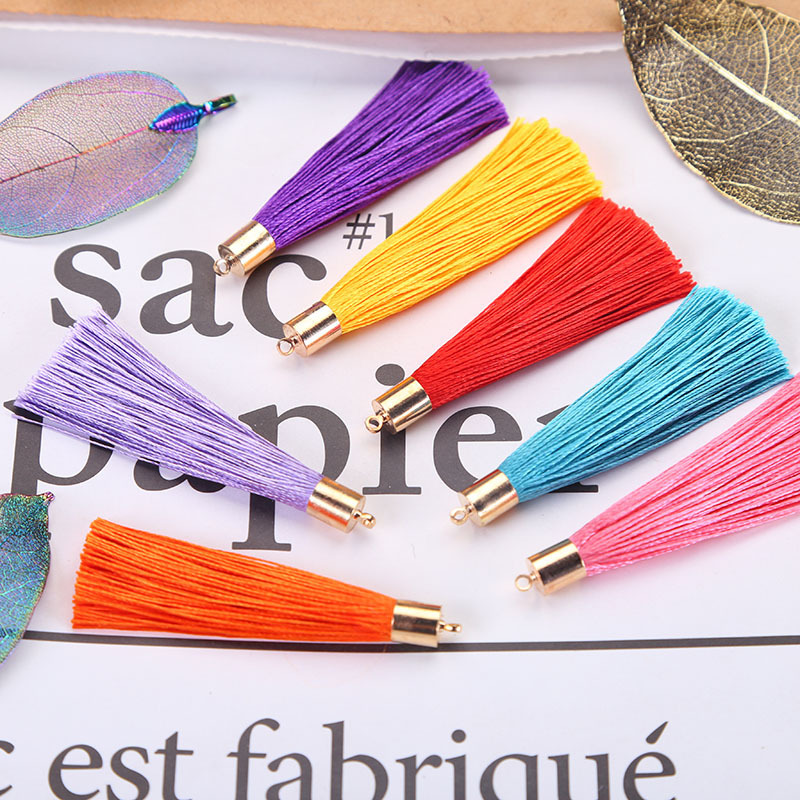 Small Round Hat Tassel Pendant Jewelry Decorative Accessories Bookmark Tassel Ice Silk Polyester Tassel Pendant Accessories