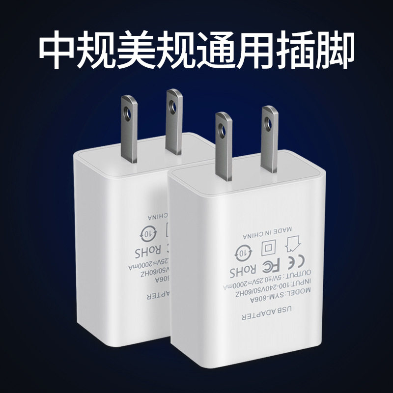 Factory Direct Sales Power Adapter European and American Charging Head 5V2A Single USB Power Supply Camera Power Adapter