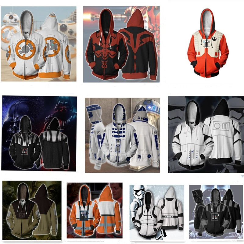 Foreign trade new cross-border film and television jacket cardigan 3d sweater anime men and women Star Wars English Star Wars