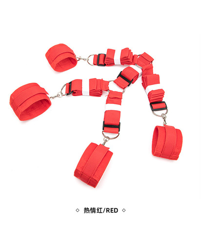 Erotic toys bundle plush bondage bed straps erotic handcuffs and leg restraints for bed