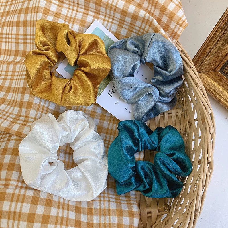 Hair scrunchie (Retro) satin, harmless non-damaging accessory, lightweight, multi-color