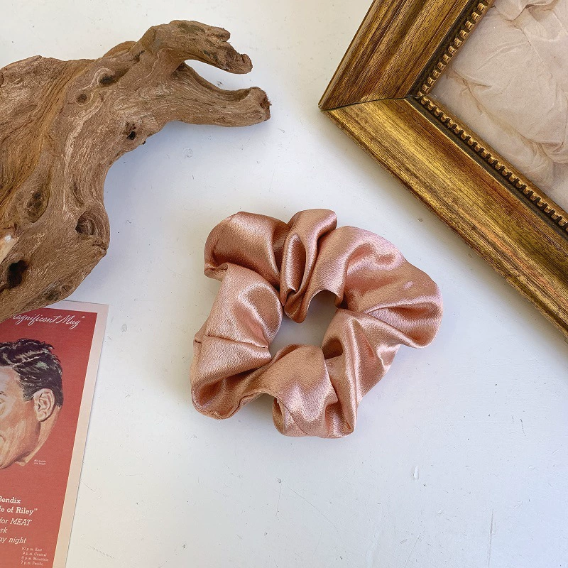 Hair scrunchie (Retro) satin, harmless non-damaging accessory, lightweight, multi-color
