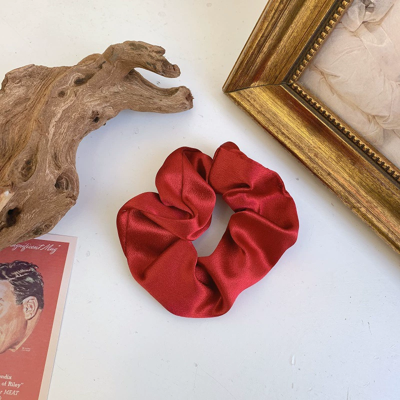 Hair scrunchie (Retro) satin, harmless non-damaging accessory, lightweight, multi-color