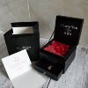 Gift box with bow, postcard, storage system engraved, necklace, roses