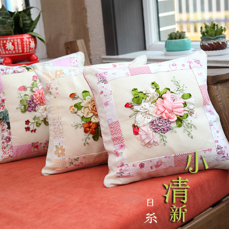 Bordado DIY material almohada edredón bordado cinta tridimensional Oficina transfronteriza suministro siesta sofá cojín del coche