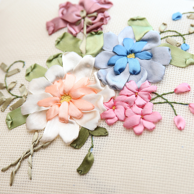 Bordado DIY material almohada edredón bordado cinta tridimensional Oficina transfronteriza suministro siesta sofá cojín del coche