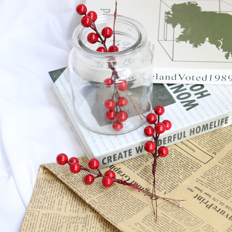 圣诞红发财果仿真红浆果串  DIY原材料手捧花装饰仿真花浆果串