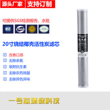 20寸CTO平口烧结活性炭椰壳前置过滤器净水器商用售水机通用滤芯