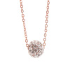 Universal necklace stainless steel, spherical fashionable accessory, European style, diamond encrusted, wholesale