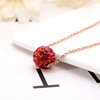 Universal necklace stainless steel, spherical fashionable accessory, European style, diamond encrusted, wholesale