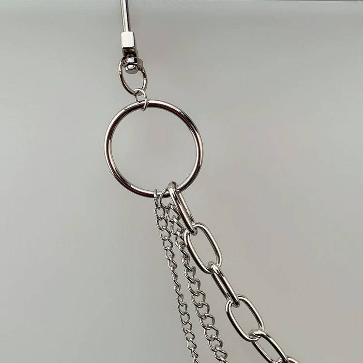 Metal trousers, jeans, keychain, accessory, European style, punk style