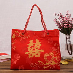 泓信高檔錦緞布藝結婚手提袋彩禮袋十萬二十萬超大容量新娘手提包