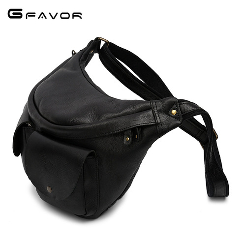 Men's Crossbody Bag Genuine Leather Waist Bag Retro Top-Grain Calfskin Bag Crazy Horse Leather Chest Bag for Men Genuine Leather Retro Men's Bag