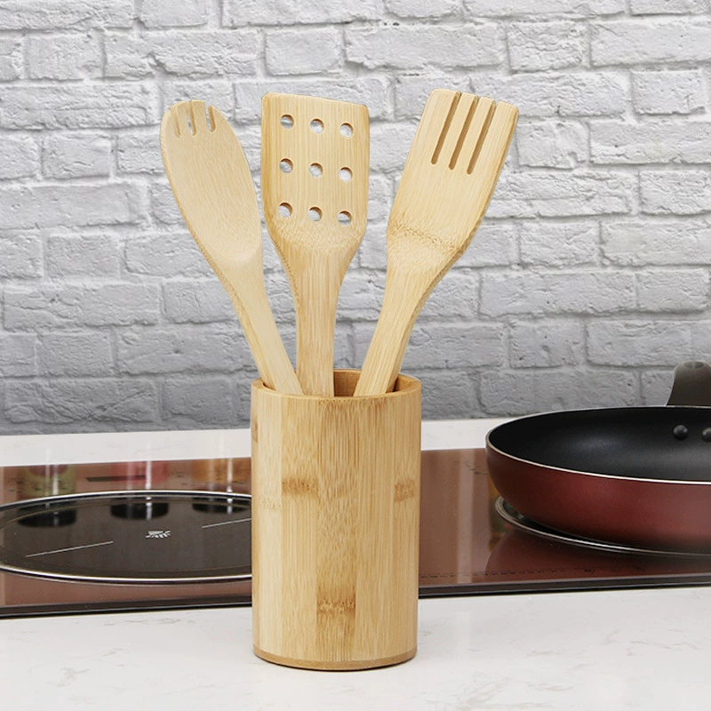 Бамбуковая лопата с длинной ручкой бамбуковая лопата антипригарная лопата для приготовления пищи Ложка набор на заказ LOGOE18